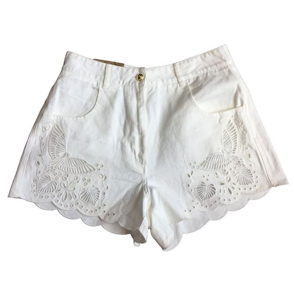 New Farm Rio White Richelieu Shorts with Embroidery Size 31 - Picture 4 of 6